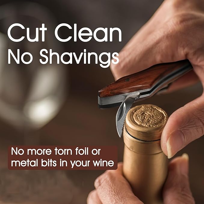 GOBETTER Wine Opener, Professional Corkscrews for Wine Bottles Cap Remover, Manual Wine Key for Home Use, Servers, Waiters Bartenders and Wine Lovers, Stainless Steel