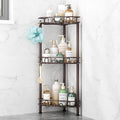SWTYMIKI Standing Shower Caddy Corner - 3‑Tier Stainless Steel Shower Organizer Shelf with 12 Hooks and Adhesive Pads, Rustproof Corner Shelves Stand Rack for Bathroom Shower Room, Bronze