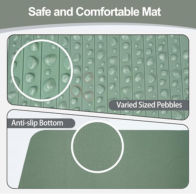 Portable Feet Acupressure Mat, Foldable Foot Massager Mat, Pressure Point Massage Pad, Anti Fatigue Office Standing Desk Stand up Pad, Relieve Foot Pain (27.6"x16.7")