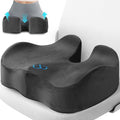 CushyOasis Seat Cushion, Gel Chair Cushions, Office Chair Cushions, Anti-Slip Bottom & Removable Cover Tailbone Pain Relief Cushion, Memory Foam Seat Cushion, 5.28 in Thick (Grey)