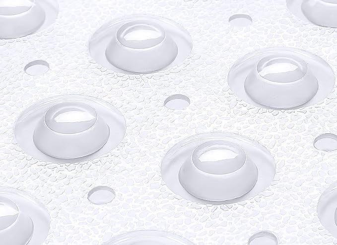 Extra-Long Non-Slip Bathtub & Shower Mat 39”x16” (Smooth/Non-Textured Tubs Only) Safe, Clean, Machine-Washable, Superior Grip&Drainage, Vinyl, Transparent Clear