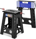 ACKO Folding Step Stool Foldable 17.5 Inch 400 lbs Capacity, Plastic Stools for Adults and Kids, Collapsible Stools for Kitchen, Stepping Stool with Handle (Black)