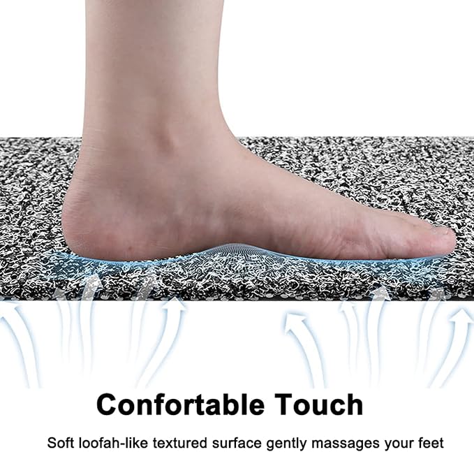 Leotruny Bath Tub Shower Mat 40 x 16 Inch Non-Slip Soft PVC Loofah Mats for Bathroom (C04-Mix Color)
