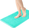 Yolife Shower Foot Scrubber Mat, Anti-Slip Bath Mat with Scrub Bristles, Soft Shower Foot Massager with Strong Suction Cups for Soothe Achy Feet, 25.6" x 13.4"