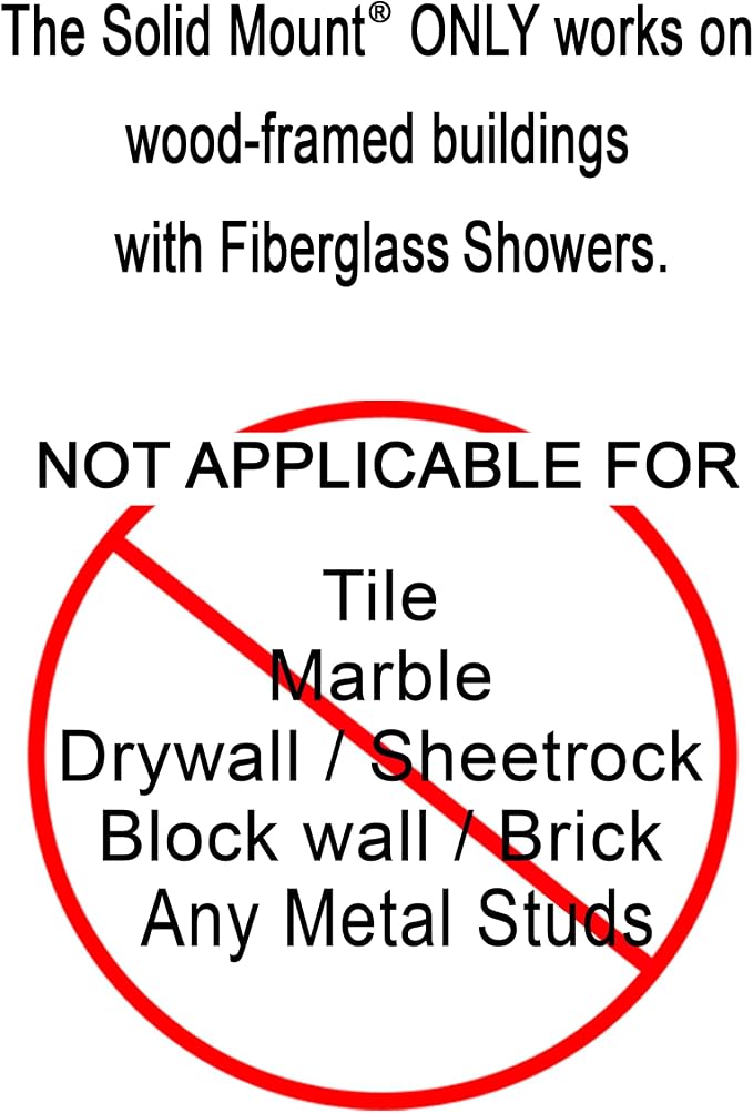 Grab Bar Mounting Kit for Fiberglass Showers - The Solid Mount Made in USA | Anchors directly into a wall stud. One-piece spacer helps prevent rotation and uneven compression. Grab Bar Not Included.