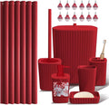 Clara Clark Bathroom Accessories Set - Christmas Shower Curtain Set, Xmas Bathroom Set, Christmas Bathroom Decor, Bathroom Accessory Set, Toilet Brush, Trash Can & Soap Dispenser - 19PC Set