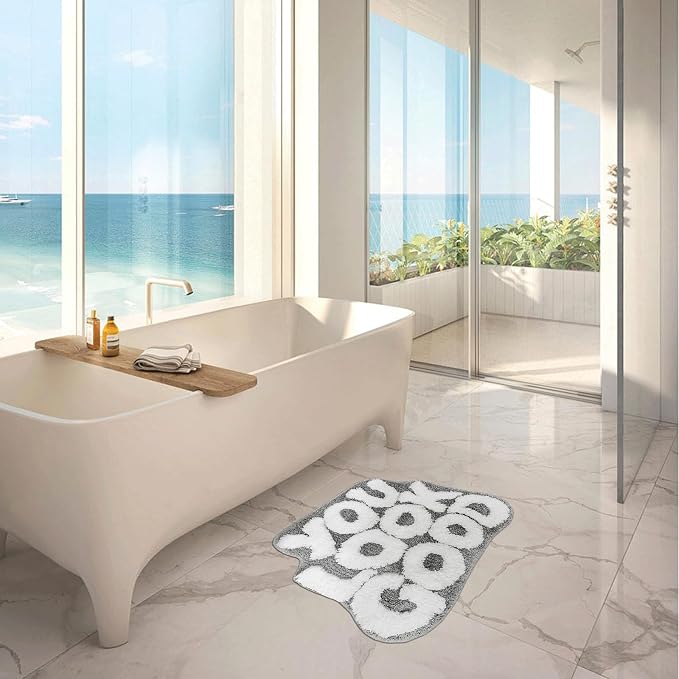 You Look Good Bath Mat Cute Bathroom Rugs, Grey Kitchen Rugs Door Mats Soft & Absorbent Plush Coral Fabric, Cool Funny Indoor Welcome Mats Home Carpets Non-Slip Washable 25”x21”