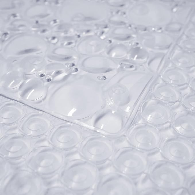 Trim to Fit Bathtub Mat Extra Long 20"x40" Non Slip with Suction Cups - Anti-Slip Shower Mat for Kids, Toddlers, and Seniors - Thick Bath Tub Mat with Multiple Drainage Holes, Clear