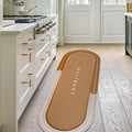Rubber Bath mats Quick-Drying Non-Slip Bathroom mat Super Absorbent Bath mat Instant Dry Bath mat, Bathroom Rug in Front of The Kitchen Sink, Shower Room, Bathtub, Oval(Brown+17x47in)