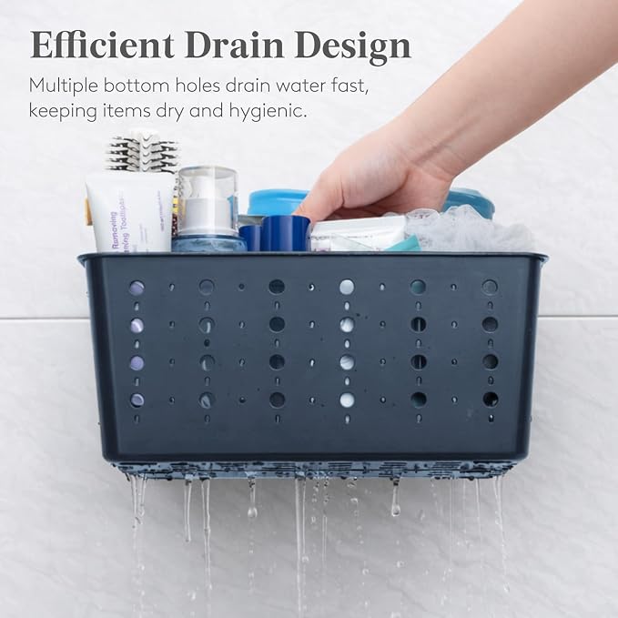 Lifewit Shower Caddy Portable, Caddy Organizer with Handle and Adjustable Dividers, Plastic Shower Basket for Dorm Room Essentials, College, Bathroom, Pink, 1 Pack