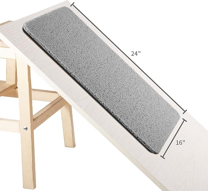 Asvin Soft Textured Bath, Shower, Tub Mat, 24x16 Inch Rectangular, Phthalate Free, Non Slip Comfort Bathtub Mats with Drain, PVC Loofah Bathroom Mat for Wet Areas, Quick Drying, Grey