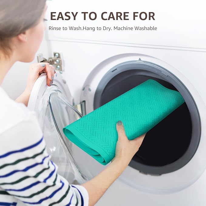 OTHWAY Bathtub Mat Non Slip, Extra Long Rubber Bath Mat for Tub, Machine Washable Shower Anti Slip Mat with 332 Strong Suction Cups (Sea Green, 36" x 17")