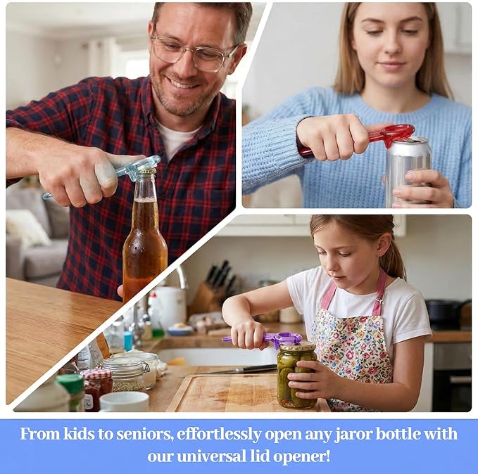 JJUNW Jar Opener, 3 PCS Easy Grip Jar Opener Gripper Jar-Key Openers Durable Plastic Jar-Lid Openers for Elderly Children Women Weak Hands (Transparent version)