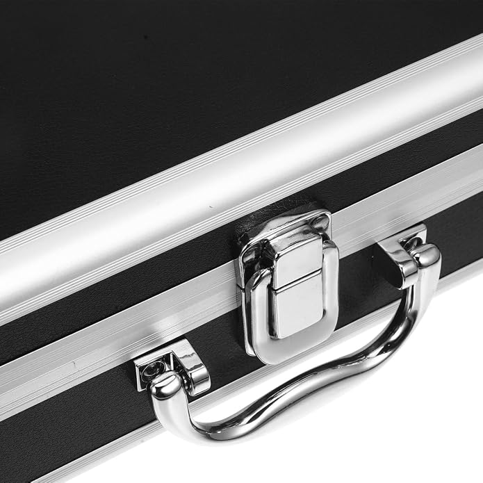 ERINGOGO Lockable Portable Aluminum Tool Case with Large Capacity Multifunctional Carrying Toolbox for Hardware Jewelry Makeup and Medicine Storage Compact 11.8 X 6.7 X 3.7 Inches