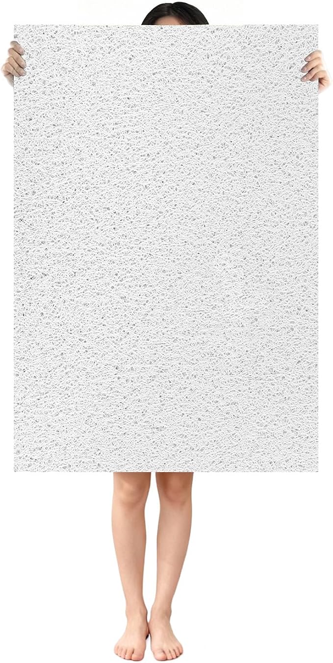 Shower Mat Non Slip: 35.4 x 23.6 Inch Extra Large Shower Mats for Inside Shower with Drain Hole - Soft PVC Loofah Anti Slip Shower Stall Mat for Walk-in Shower and Bathroom, Quick Drying