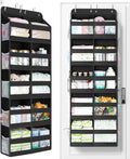 Yecaye 5-Tier Over The Door Organizer Dual-Column, 80lbs Load Over the Door Storage of 10 Compartments, Heavy Duty Door Organizer Hanging for Bedroom Closet Nursery Bathroom Pantry, Black, 2 Pack