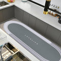 Rubber Bath mats Quick-Drying Non-Slip Bathroom mat Super Absorbent Bath mat Instant Dry Bath mat, Bathroom Rug in Front of The Kitchen Sink, Shower Room, Bathtub, Oval(Grey+17x70in)