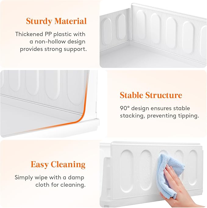 Lifewit 20 Pack Stackable Closet Organizers and Storage Basket for Clothes, Plastic Sweater Storage Bins for Wardrobe, Multifunctional Pants Organizer for RV, Pantry, Kitchen, Dorm, 16.5" Depth