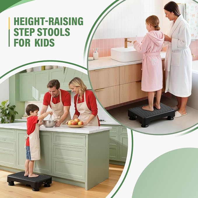 SOYO Mobility One Step Stool, Heavy Duty Indoor Outdoor Non-Slip Small Step Platform Assistive Device for Adult Elderly, Standing Support and Step Riser for Car, Bed, Door, Stair, Bathroom Black-Black