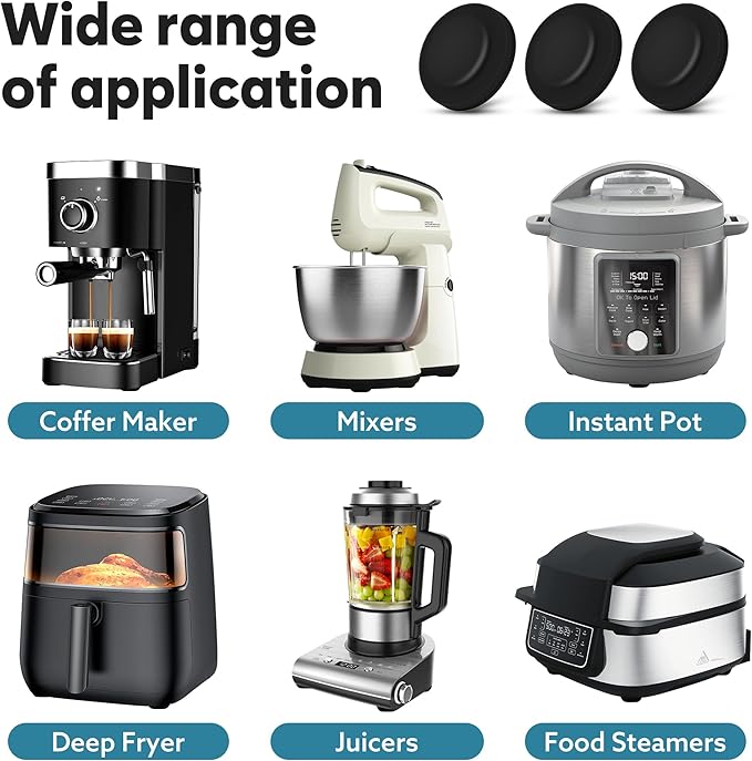 8PCS Appliance Sliders for Kitchen Black,Self-Adhesive Small Kitchen Appliance Slider Hacks Easy to MovIing & Space Saving Must Have Gadgets Mixer Accessories for countertop