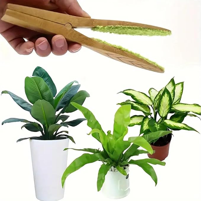 Plant Leaf Cleaning Tongs, Portable House Plant Leaf Cleaning Tongs, Household Cleaning Tools Garden Tools, Cleans Both Sides of Leaves, Dust Removal for Indoor Outdoor
