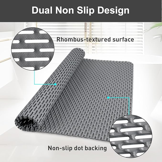 Extra Large Shower Mat: 47"x32" Non Slip Shower Mats for Inside Shower, PVC Anti Slip Shower Stall Mats No Odor, Trimmable Walk in Shower Mats for Elderly Kids