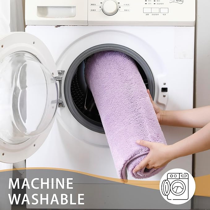 MINIDEAR Bathroom Rugs 36x24 Purple - Thick Memory Foam Bath Mat, Ultra Soft & Plush Fluffy, Non-Slip, Quick Dry, Absorbent Washable Floor Microfiber Mat for Tub, Home Decor Accessories