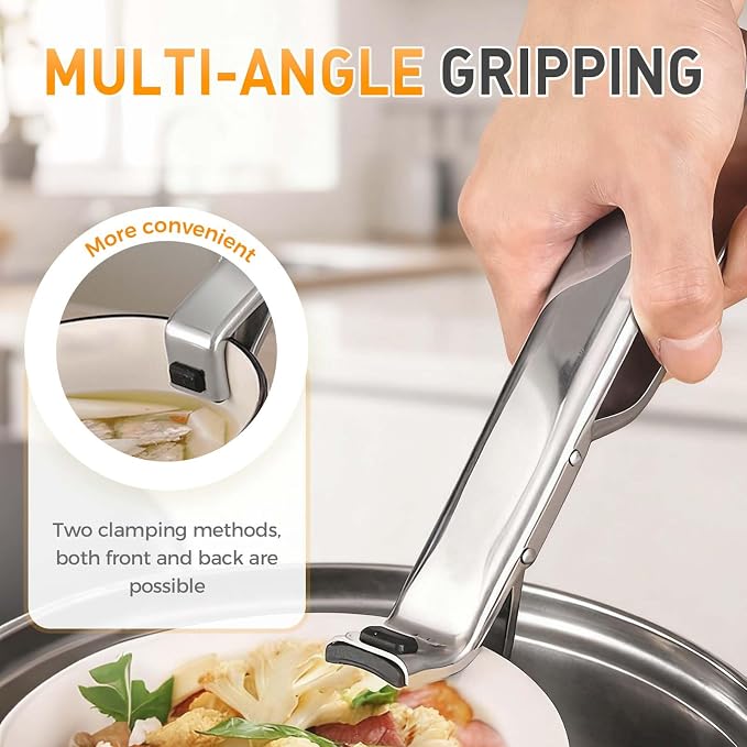 Multi-Purpose Anti-Scald Bowl Holder Clip for Kitchen, 2026 New Silicone Non-Slip Heat Insulation Anti-scald Clip, Multi-Function Anti-Scald Bowl Clip Hot Bowl Dish Plate Gripper Clips (Sliver, 2PCS)