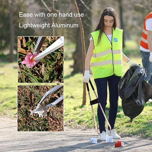 Long Trash & Garbage Picker Grabber Tool,Lightweight Aluminium & Rustproof,Litter Pick Up Stick,Trash Tong, Reaching Assist Tool, Garden Nabber Plogging