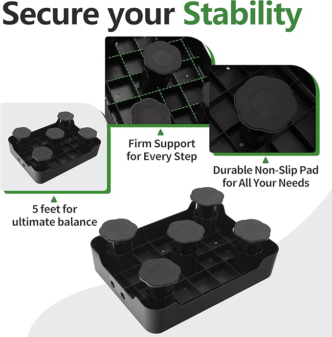 COOL-ANGLE Adjustable Step Stool for Adults & Seniors, 650LBS Heavy Duty Bed Step for High Beds, Non-Slip Wide Safety Platform, Portable Foot Stool Assist for Kitchen, Car SUV, Bathtub & Bedside, Grey