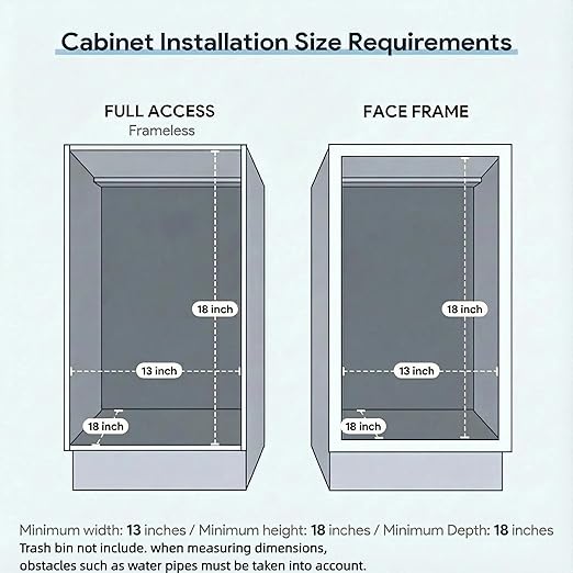 Pull Out Trash Can Under Cabinet & Under Sink - Heavy Duty Sliding Adjustable Cabinet Garbage Can Organizer, Requires Minimum Cabinets Opening 13" W X 18" D,Chrome Finish (Waste Bin Not Included)