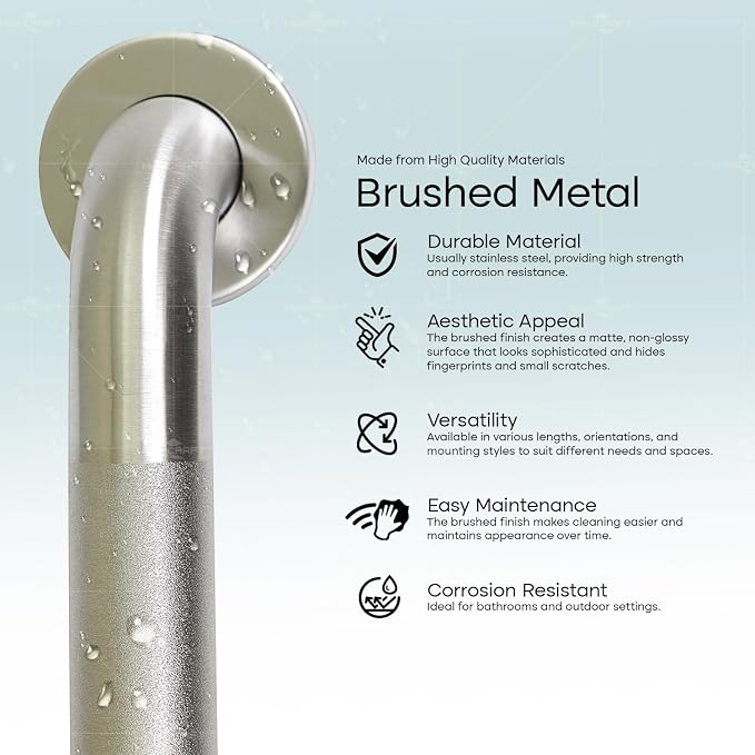 Highcraft Grab Bar for Bathtubs and Showers, Anti Slip Shower Grab Bars for Seniors and Elderly, Safety Bar for Bathroom 18" x 1.5" ADA Compliant Grab Bar, Heavy Duty Stainless Steel Shower Handle