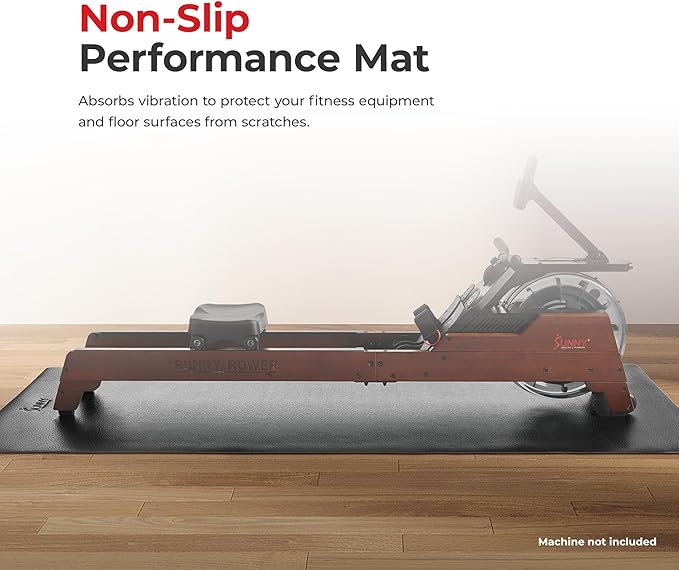 Sunny Health & Fitness Equipment Mat – Multiple Size Options – Non-Slip Floor Protection Pad for Treadmill, Bike, Elliptical, Yoga or Standing Desk and other Exercise Equipment