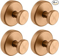 Bntuk Suction Cup Hooks for Shower, Removable Towel Hooks for Bathroom Window Glass Door Wall, Bath Robe Looafh Wreath Hook for Hanging - 4 Pack, Champagne Bronze