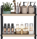 HNRLOY Bathroom Counter Organizer,Bathroom Countertop Organizer,Counter Shelf,Countertop Storage,Organization and Storage,Makeup Shelf,Sink Caddy(Burlywood 2 Tier)