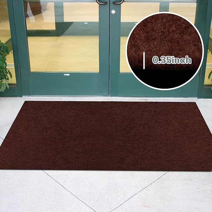 Custom Size Runner Rug 4 ft x 6 ft, 2-82ft Carpet Runners Hallway Entryway Kitchen Garage Laundry Room Area Rugs with Non-Slip Rubber Backing, Chocolate Brown