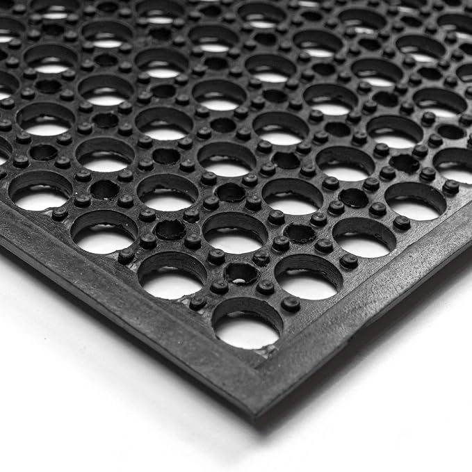 Yesland Rubber Door Mat 36 x 24 Inches, Durable Restaurant Kitchen Non-Slip Bar Drainage Utility Floor Mat, Ideal Entry Way Doormat for Home and Garden & Indoor Outdoor Wet Area