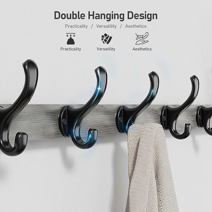 Tatub 29" Rustic Coat Rack Wall Mount with Shelf, Heavy Duty Wall Hooks with Shelf, Entryway Rustic Hat Rack Wall Coat Hangers for Living Room, Hallway, Kitchen