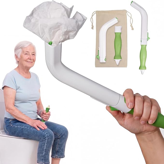 FreedomWand Multipurpose Toilet Aids - 14.5" Inch Wiping Aid Toileting for Women & Men, Butt Wiper Tool, Toilet Assist Device and Paper Extender, Ideal for Elderly, Disabled and Post Surgery Use