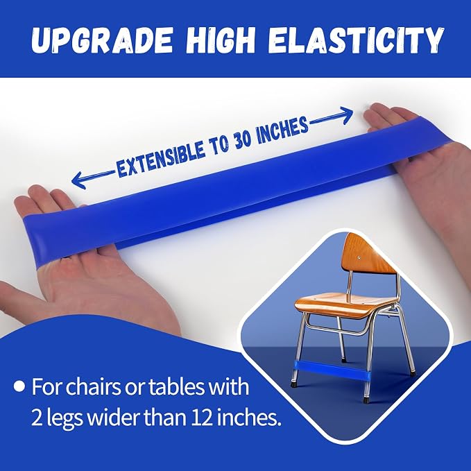 25 Pack Chair Bands for Kids with Fidgety Feet, ADHD Tools for Kids, Improve Focus & Reduce Restlessness, Chair Bands for Sensory ADHD ADD Autism - Classroom & Home Must Haves (Multicolor)