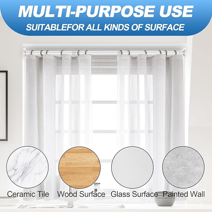 CorkLatta White Shower Curtain Rod 31 to 104 Inch,1 Inch Diameter Adjustable Spring Tension Curtain Rod No Drilling Stainless Steel Telescoping Rod,No Rust