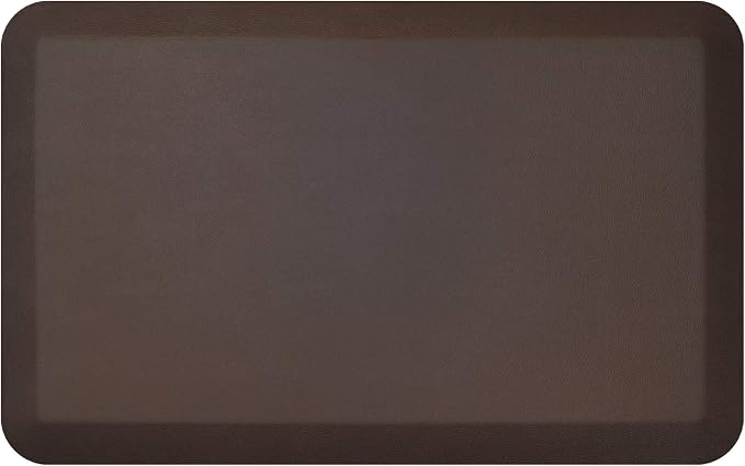 GelPro Anti-Fatigue Designer Comfort Kitchen Floor Mat, 20x32”, Leather Grain Truffle Stain Resistant Surface with 3/4” Thick Ergo-Foam Core for Health and Wellness