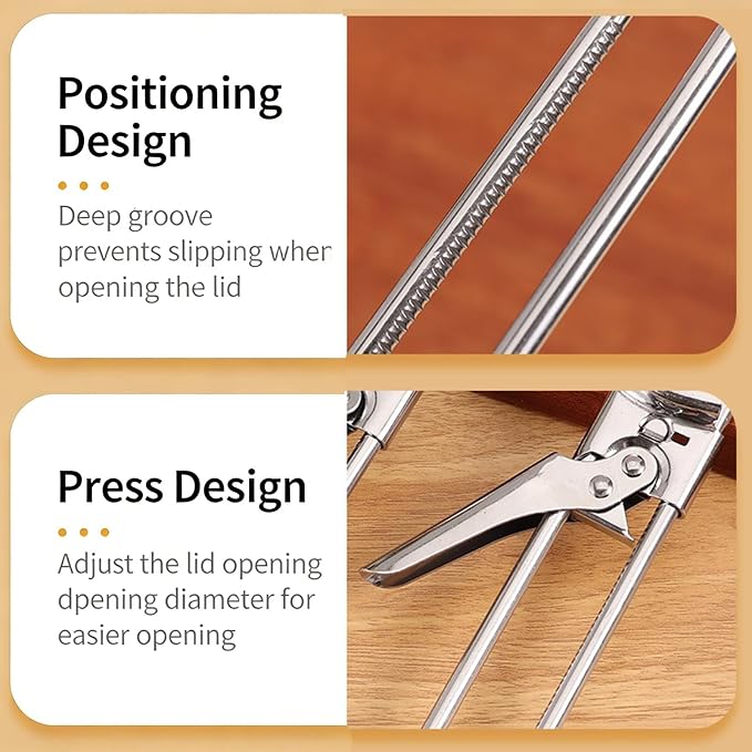 2026 New Upgrade Jar Opener for Weak Hands, Adjustable Stainless Steel can Opener，Multifunctional Can & Bottle Lid Gripper Bottle Opener with Handle, Kitchen Tool for Seniors and Kids (2PCS)