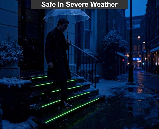 Anti-Slip Tape with Glow in the Dark, 4Inch x 16.4Ft Non Skid Traction Tape for Stairs, Floors, Decks, Indoors & Outdoors, Waterproof PVC Safety Grip Tape with Glow