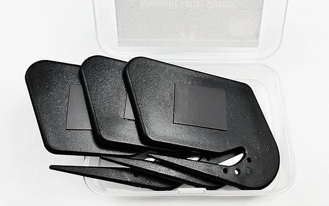 Magnetic Letter Openers Envelope,3 Pack,Envelope Opener Slitter,Mail Openers Blade with Magnet,Letter Opener for Women,Men,Office,Envelope Cutter (Black)