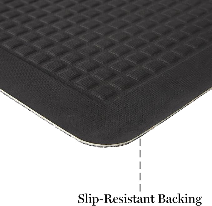 MARTHA STEWART Mira Modern Heathered Anti-Fatigue Air-Infused Kitchen Mat, Coffee Brown, 19.6"x32"
