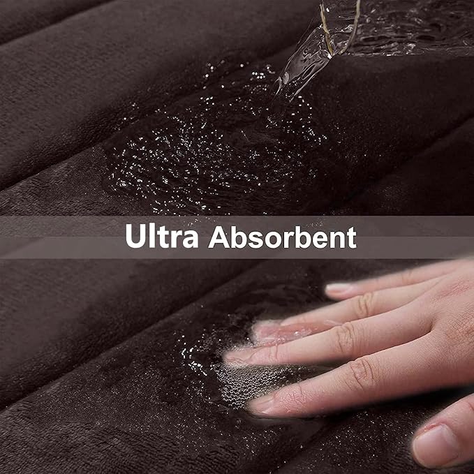 Buganda Memory Foam Bath Mat, 45" x 27", Ultra Soft and Non-Slip Bathroom Rugs, Water Absorbent and Machine Washable Bath Rug Runner for Bathroom, Shower, and Tub, Brown