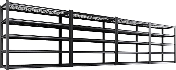 Set of 4 Garage Shelving-3500 lbs 5 Tier Storage Shelves,Adjustable Heavy Duty Metal Shelving Unit and Storage Large Wire Rack,Utility Steel Shelf for Warehouse Industrial Pantry Basement -72"x59"x20"