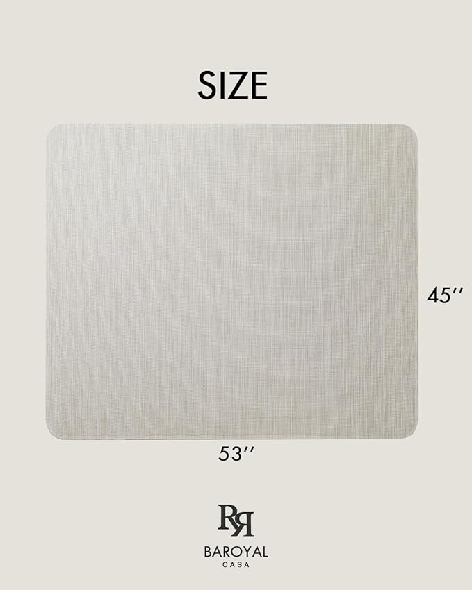 Baroyal Office Chair Mat for Hardwood Floor Under Desk Computer Rolling Chair Mat for Wood/Tile Floor Non-Slip Heavy Duty Desk Rug PVC Plastic Hard Floor Protector 45"x 53" (Parchment)