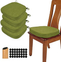 BUYUE Thickened 2.5" Dining Chair Cushions Set of 4, U-Shape High Density Foam Comfortable Chair Pads for Kitchen, Slip Resistant Indoor Seat Cushions (4 PCS, Grass Green)